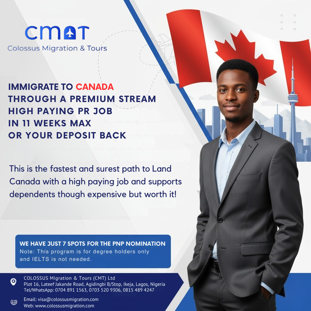 - Zero Deposit! You won't pay a dime until your work visa is approved! 💸

- Available Jobs: Caregivers, Waiters, Factory Workers, Drivers, Security Personnel, Bar Attendants

- All-Inclusive Package: Job Placement, Work Visa, Flight Ticket = 14m naira



Imagine living and working in New Zealand, enjoying a high standard of living, and building a better future for yourself and your family. Don't miss this rare opportunity! 🌈

Family can join in the application now or later.